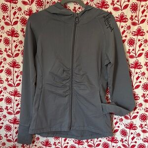Life Is Good Gray Utility Jacket with Elasticized Sleeves and Soft Fabric